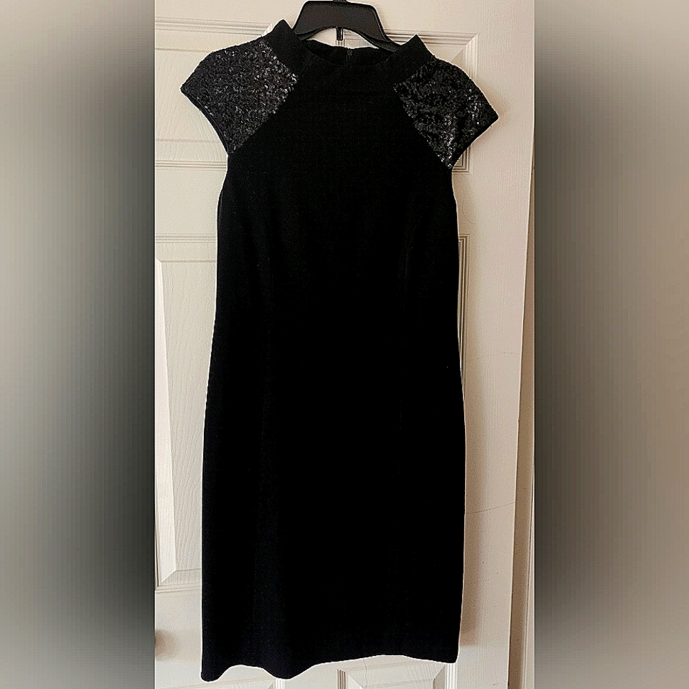 Black cocktail dress with sequins